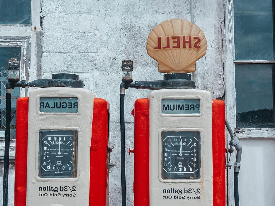 Shell, Gas Station, Abandoned, Gas Pump, Petrol Station, Old, Village, Idyll, St Mawes, Cornwall, England