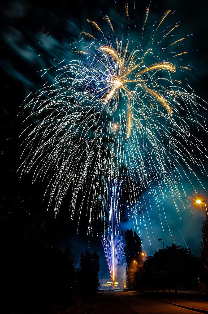 focuri de artificii, an Nou, noapte, Anul Nou, pirotehnie, foc de artificii, artificii spectacol, celebrare