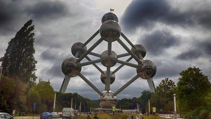 atomium, expo, arkitektur, bryssel, belgien, landmärke, sightseeing, destination, byggd struktur, symbol, vetenskap