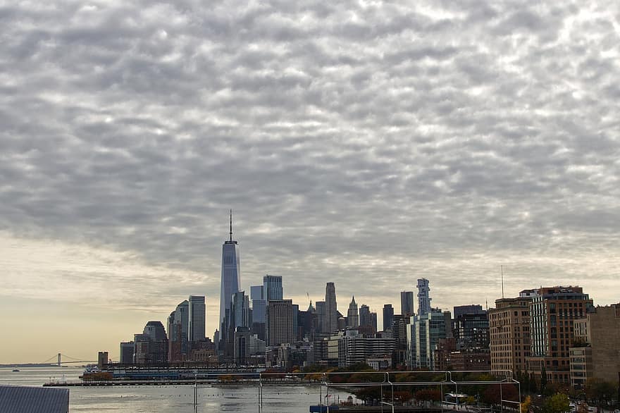 Manhattan, Verenigde Staten van Amerika, New York, New York City, nyc, horizon, wolkenkrabbers, stadsgezicht, wolkenkrabber, stedelijke skyline, architectuur