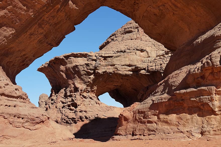 Rock Formation, Hoodoo, Desert, Barren, Algeria, Sahara, Sand, Landscape, Nature, Dry, Rocks