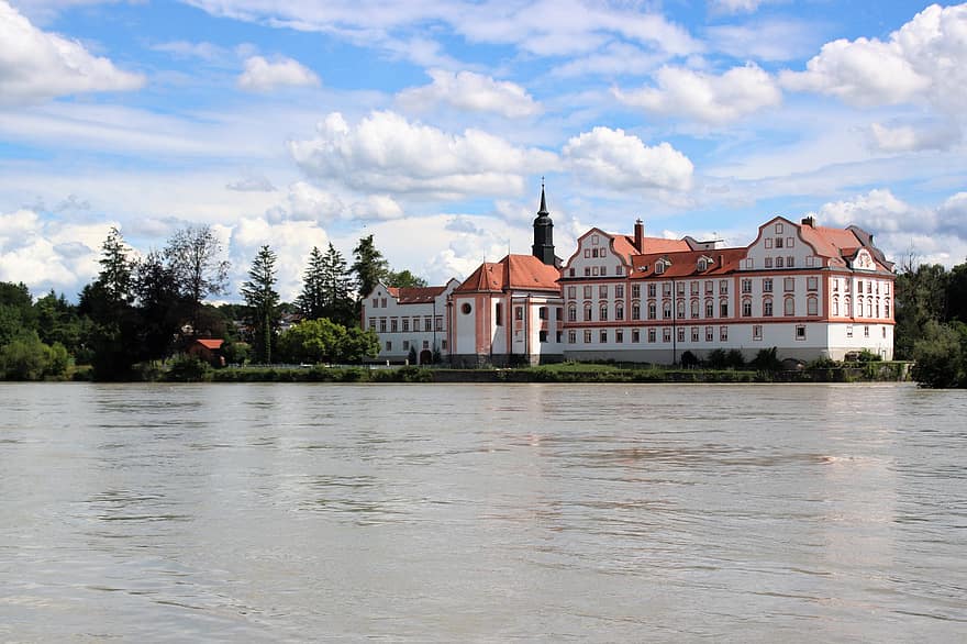 castello, neuhaus sono inn, Germania, lago, Locanda, fiume, Hotel, paesaggio, Baviera