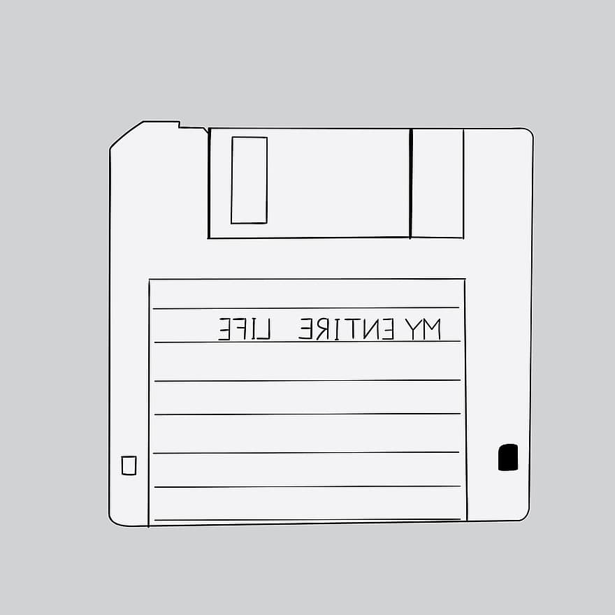 Diskett, fil, data, gammal, disk, skiva, dator, teknologi, lagring, minne, säkerhetskopiering