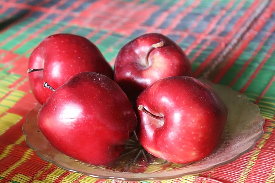 แอปเปิ้ล, แอปเปิ้ลสีแดง, ผลไม้, อาหาร, สด, แข็งแรง, สุก, อินทรีย์, หวาน, ก่อ
