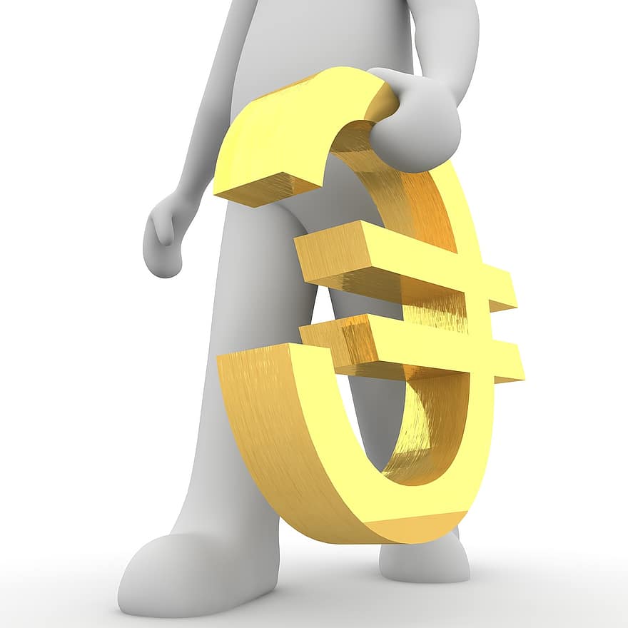 euro, caractere, 3d, simbol, Europa, valută, semnul euro, european, finanţa, bani, numerar și echivalente de numerar