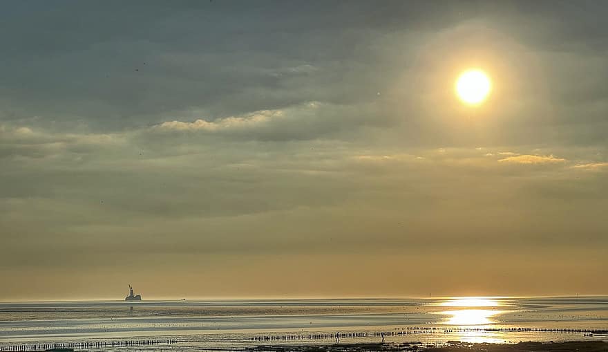 उत्तरी सागर, सूर्य का अस्त होना, Wadden Sea, प्रकृति, परिदृश्य