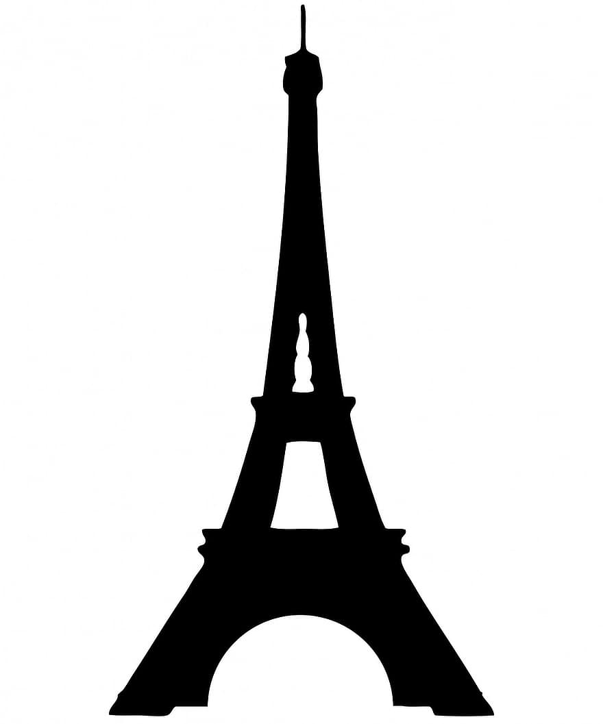 Torre Eiffel, torre, edifici, estructura, negre, silueta, forma, paris