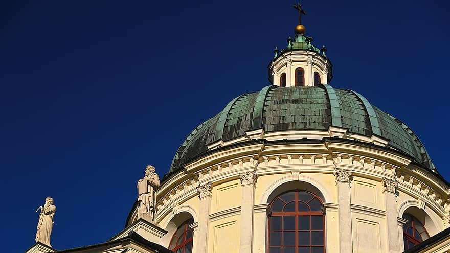 kyrka, arkitektur, turism, warszawa, polen, Wilanów, kupol, känt ställe, byggnad exteriör, religion, kristendom