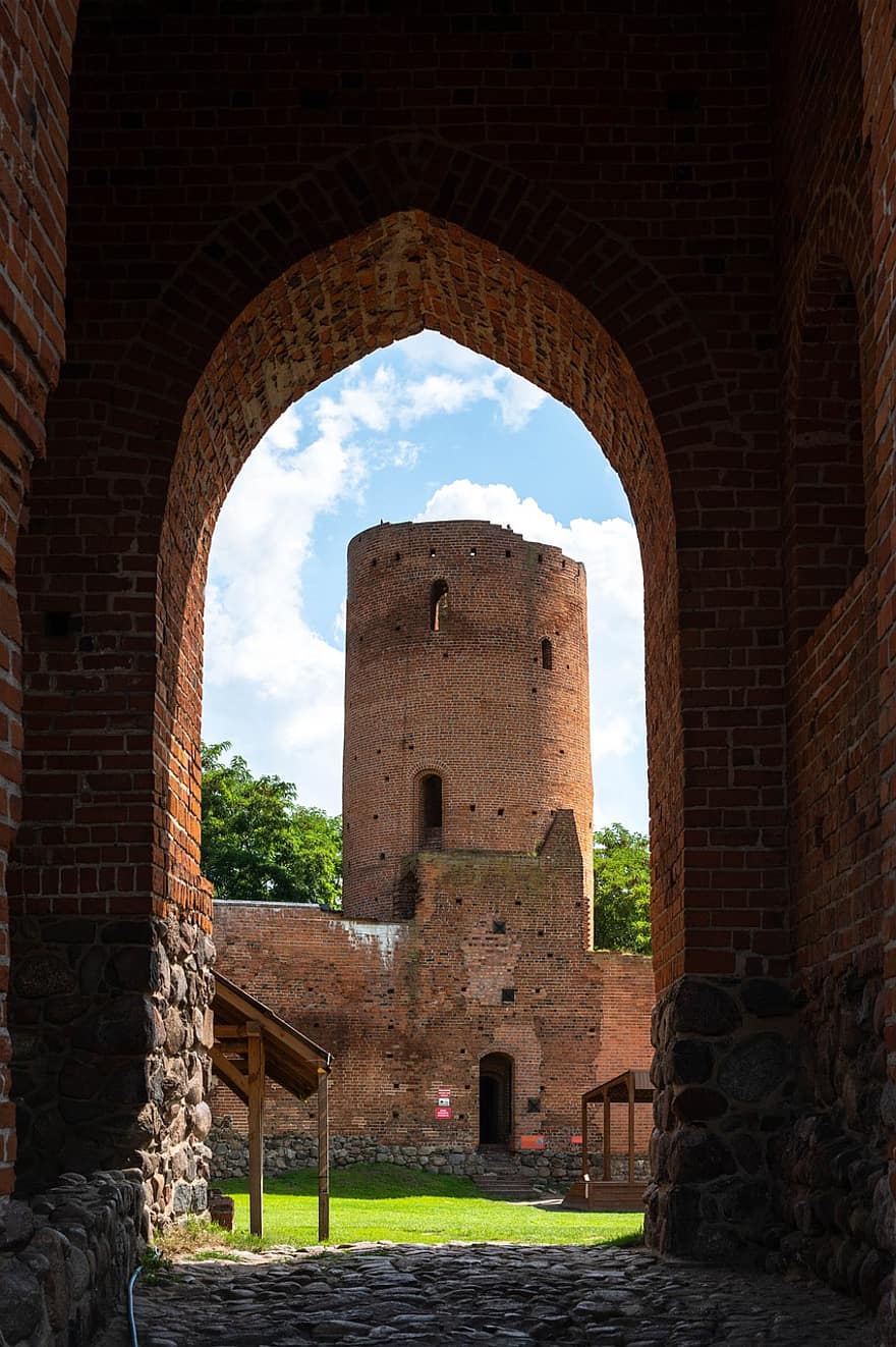 성, 유적, 기념물, 체 르크, 폴란드, 탑, 요새, 건축물, 건물, 역사적인, 중세