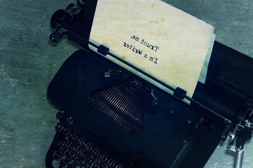 máy đánh chữ, lá thư, viết, văn chương