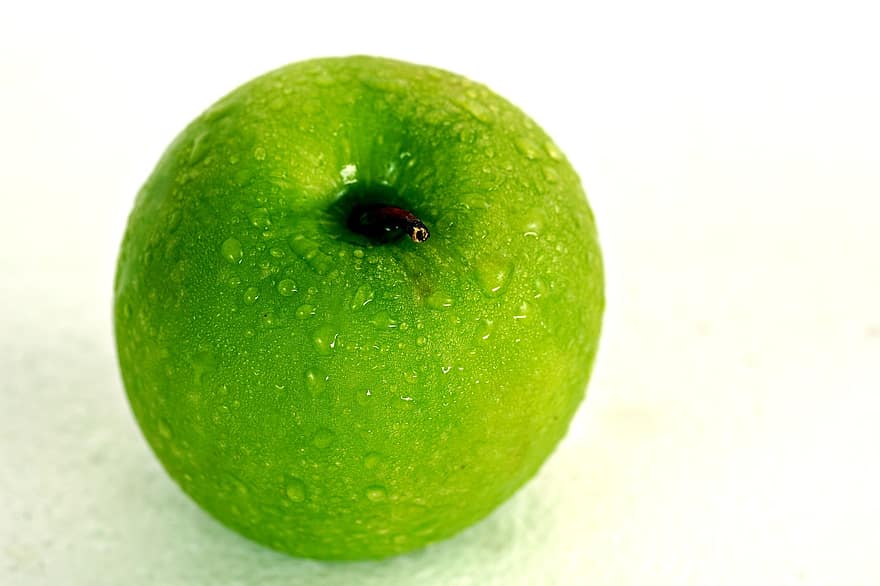 măr, Mar verde, fruct, proaspete de mere, fructe proaspete, picături de rouă