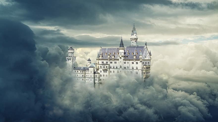 castel, cer, fantezie, nori, arhitectură, creştinism, nor, religie, loc faimos, culturi, istorie