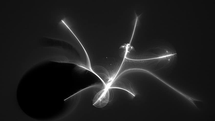 Graphic, Computer Graphics, Abstract, Reflection, Background, Fractal, Computer, Black, White