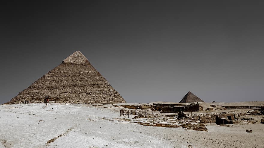 pyramidy, egyptské pyramidy, pyramidy v Gíze, Egypt, poušť, Gíza, pyramida, egyptské kultury, slavné místo, starověké, stará zřícenina