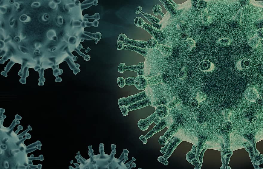 virus, agent pathogène, infection, la biologie, médical, hygiène, grippe, microbe, couronne, transmission, modèle 3D