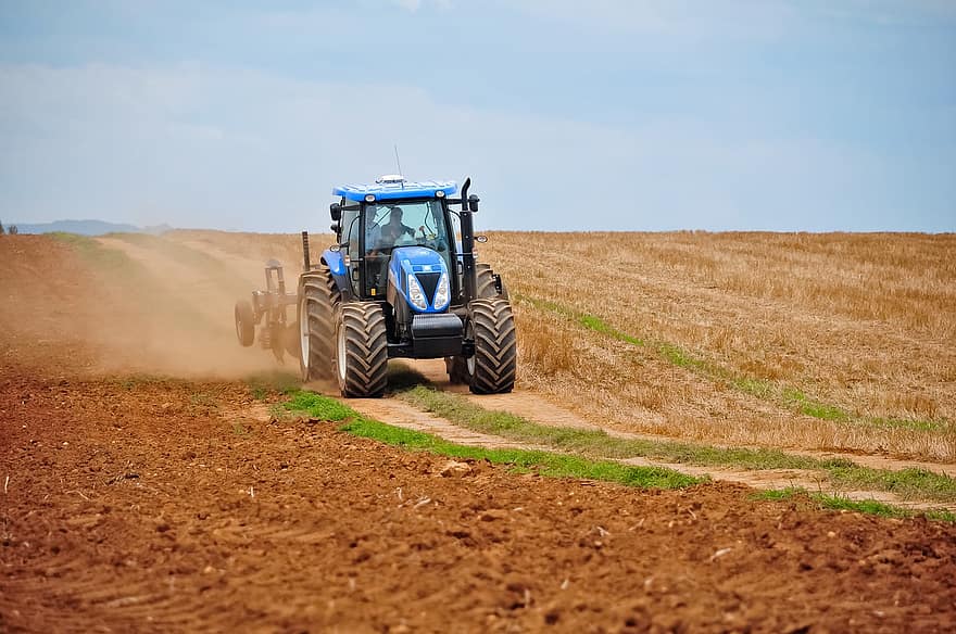 traktor, mezőgazdaság, mező, tájkép, gép, Gazda, régi-módi, ódivatu, tanya
