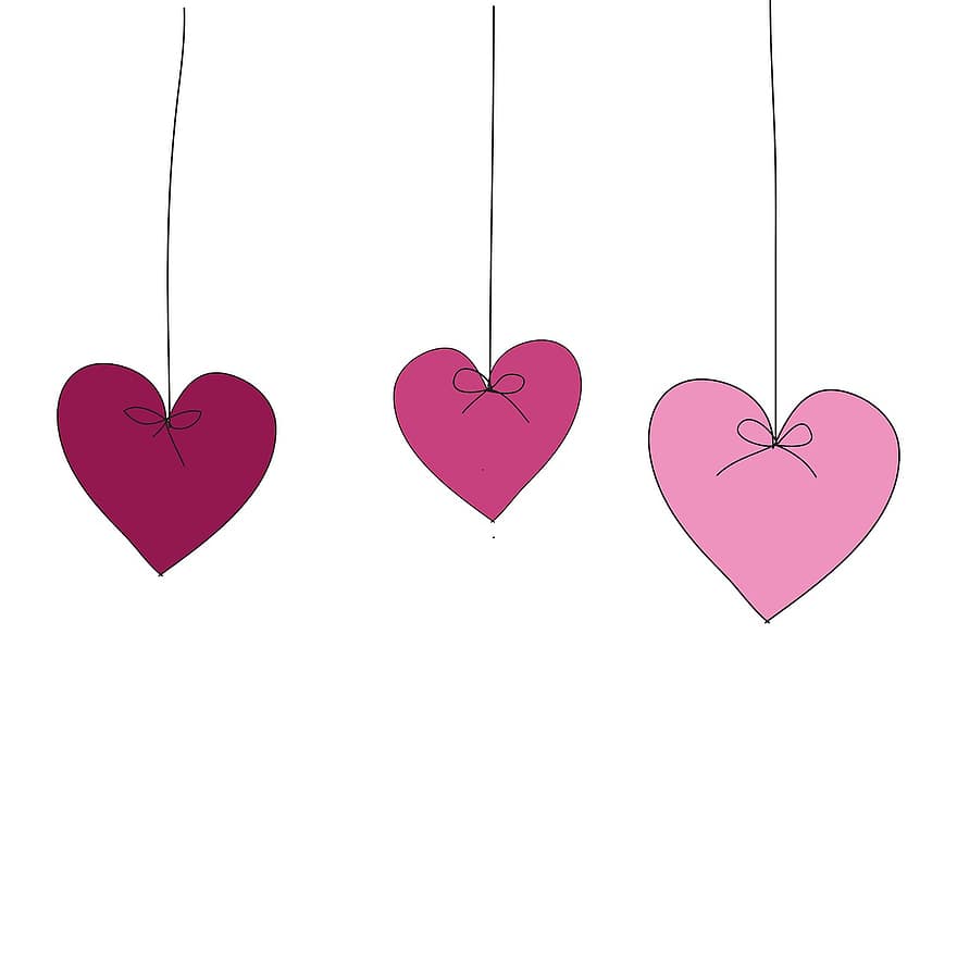 Valentine's Day, Valentine, Love, Design, Hearts, Sweet, Drawing, Pink, romance, decoration, heart shape