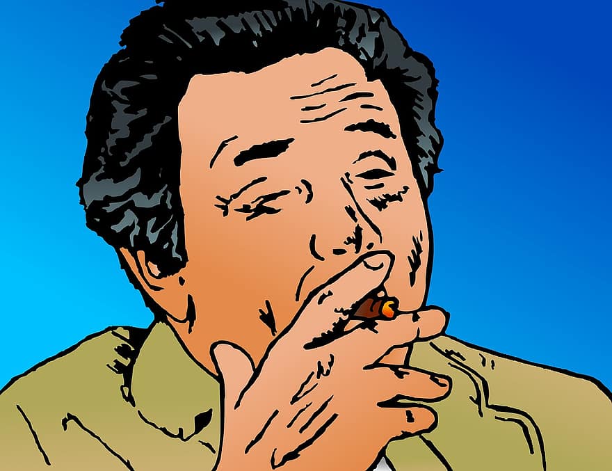 ภาพเหมือน, ชาย, โคลัมโบ, นักสืบ, คน, ซิการ์, มีชื่อเสียง, ตัวละคร, ที่สูบบุหรี่, ผู้ตรวจการ, ชื่อเสียง