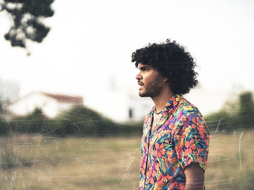 Man, Fashion, Stylish, Guy, Curly Hair, Dark-haired, Colorful Shirt, Charming, Person, Male, Model