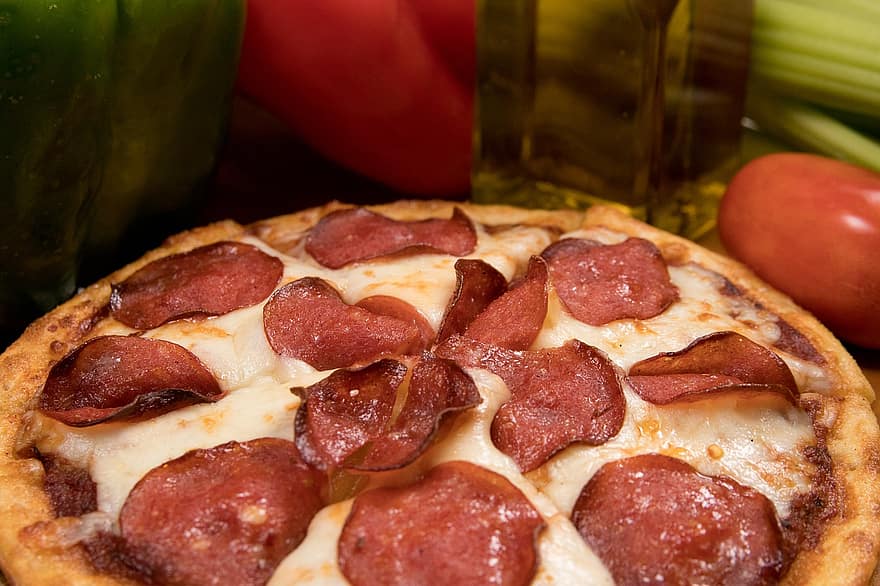 Pizza, Pizza au pepperoni, aliments, collation, repas, le déjeuner, dîner, délicieux, nutrition, cuit, cuisine