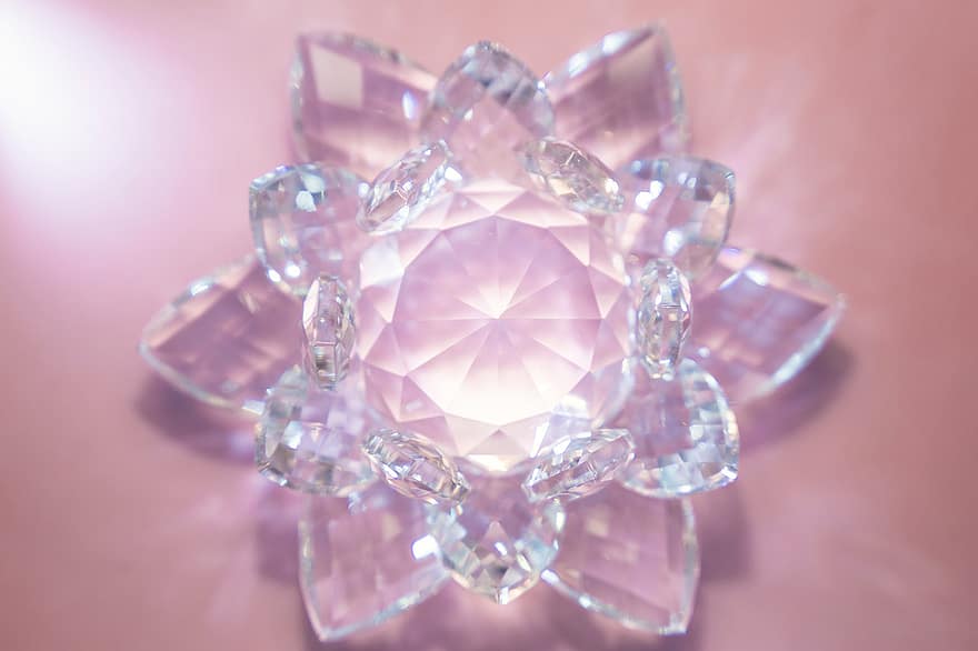 cristal, flor, glitter, cintilação, o brilho, leve, pedra, mineral, gema, vidro, transparente