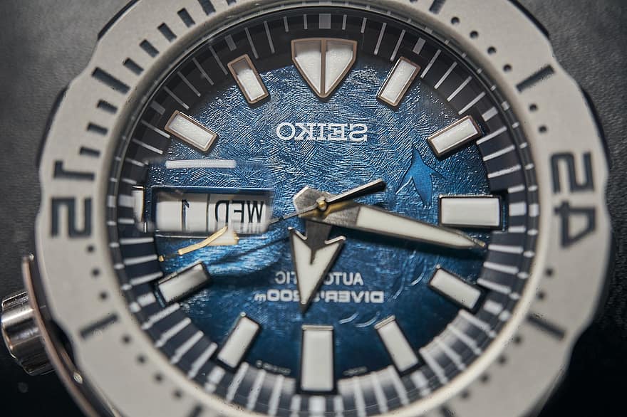 Seiko, Watch, Wrist Watch, Timepiece, close-up, success, clock, time, blue, minute hand, accuracy