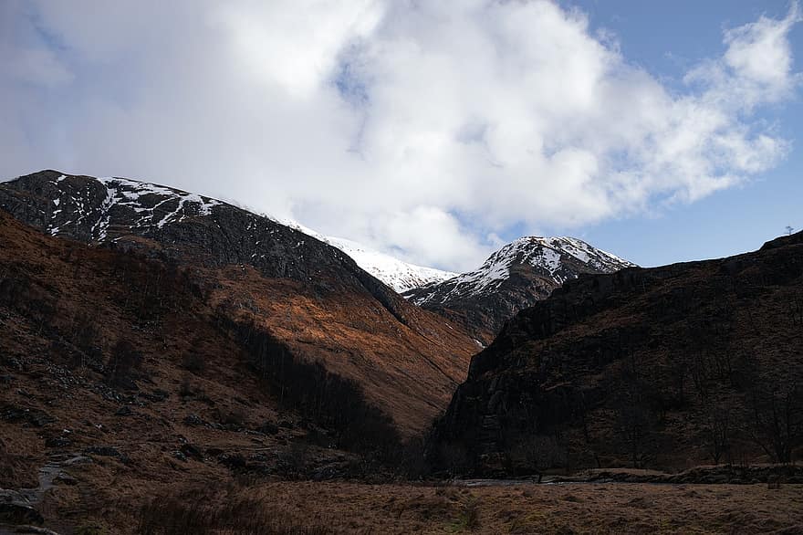 montagna, natura, viaggio, esplorazione, all'aperto, scoperta, glen etive, Glencoe, tre sorelle, Highlands, la neve