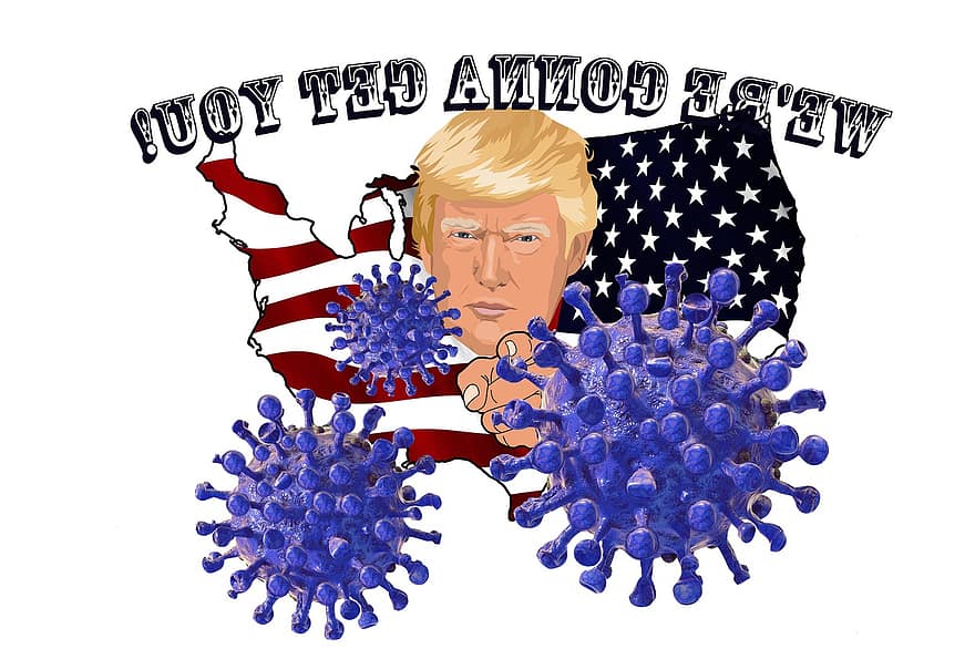 atu, președinte, covid-19, coronavirus, unchiul Sam, Statele Unite ale Americii, virus, coroană, America, steag, un singur jack