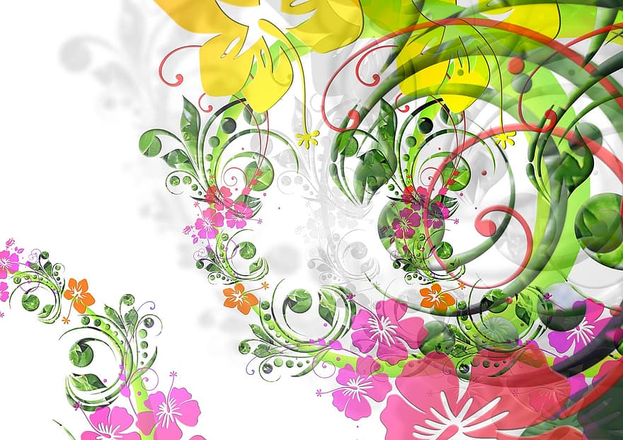 Flowers, Floral Design, Flora, Color, Pattern, Template, Retro, Blossom, Bloom, Try Again, Decoration