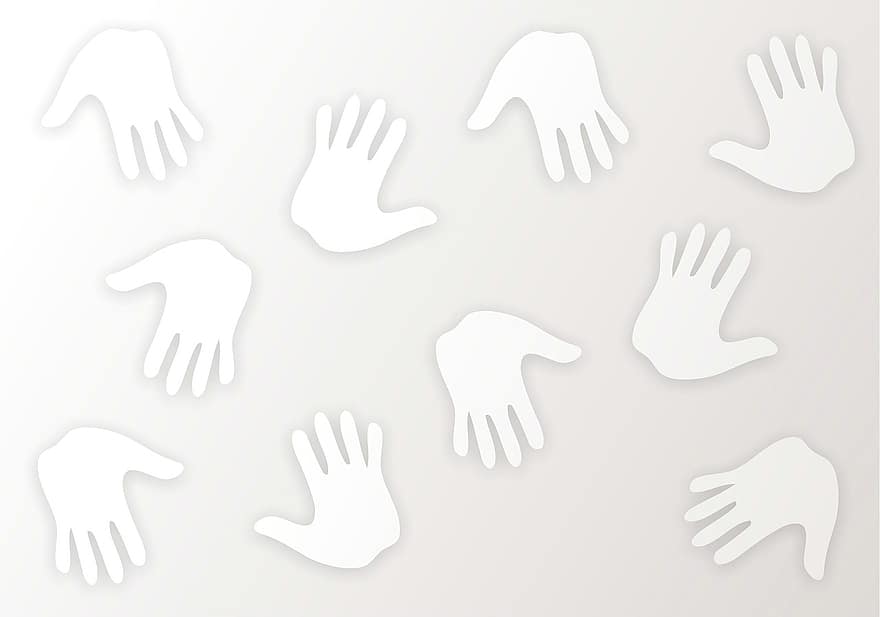 hænder, håndtryk, fingre, anatomi, mønster, baggrund, abstrakt, design, grå, hvid, Print