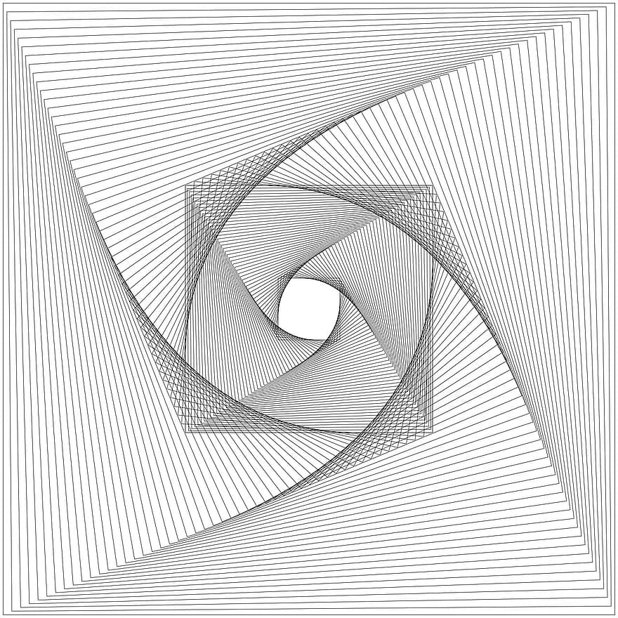 rotasjon, rotert, spiral, virvel, bakgrunn, linje, monokrom, bevegelse, stripe, design, abstrakt