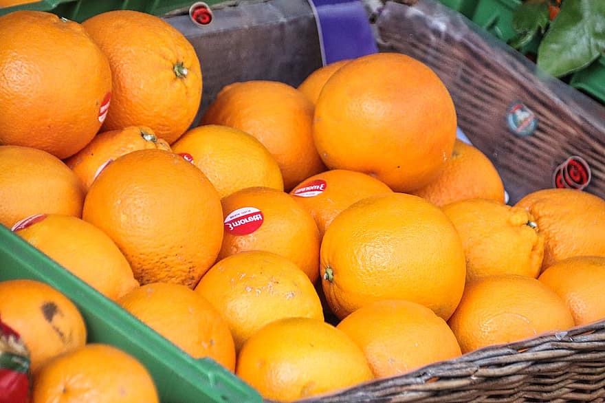 des oranges, fruit, vitamines, plantes à fruits, marché