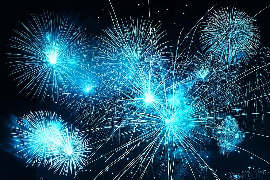 tűzijáték, rakéta, új év napja, újév, Sylvester, évfordulóján, este, éjfél, pirotechnika, csillogó, tűzijáték művészet
