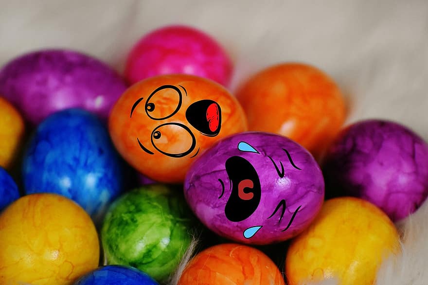 velikonoční neděle, Jíst vejce, vejce, barevný, barvitý, velikonoční, velikonoční vajíčka, velikonoční hnízdo, veselé Velikonoce, barevné vejce, vařená vejce