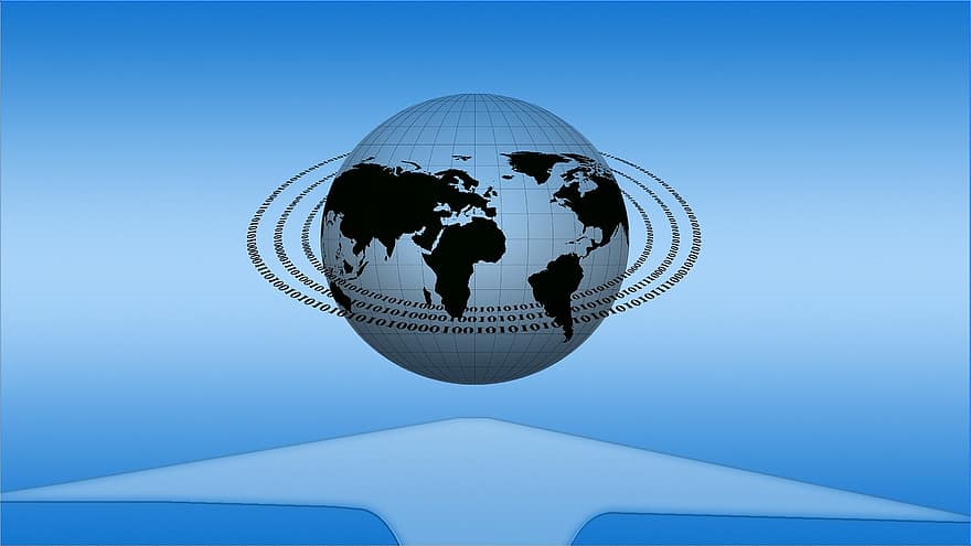 образ, земной шар, Мир, континенты, Глобальный, глобализация, цифровой, ноль, один, Один, интернет
