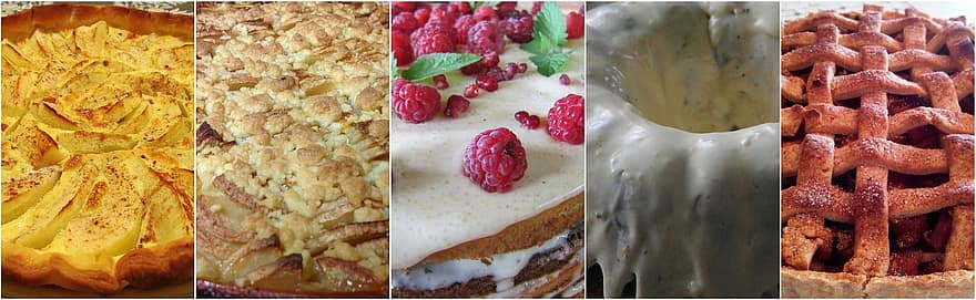 desszert, torta, pite, kollázs, élelmiszer, édes, finom, cukrászsütemény, ínyenc, születésnap, party
