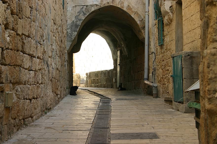 portón, callejón, Israel, viaje, turismo, calle, arquitectura, lugar famoso, antiguo, historia, cristianismo