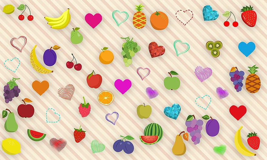 Fruit, Vitamins, Healthy Food, Very Tasty, Dessert, Background, Banner, Elements, Delicious, Texture, Stripes