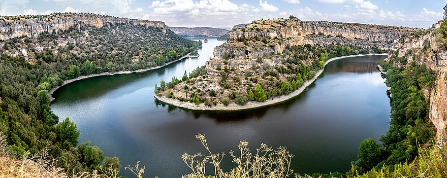 Duratón, River, Canyon, Panorama, Gorge, Nature Reserve, Natural Park, Tourist Attraction, Cliff, Water, Trees