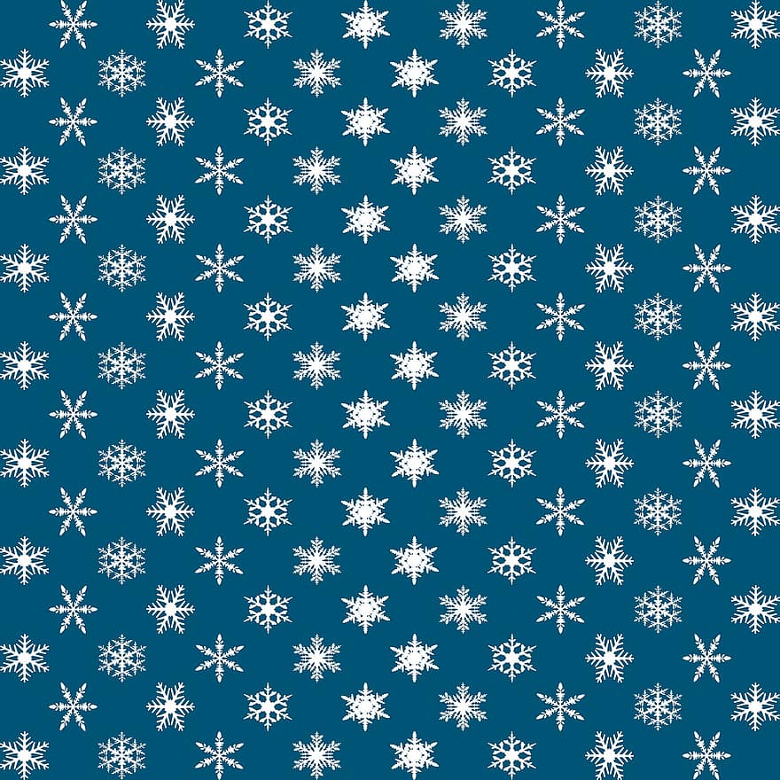 Snowflakes, Winter, Background, Wallpaper, Pattern, Blue, Snow, Decorative, Seamless, Design, Scrapbook