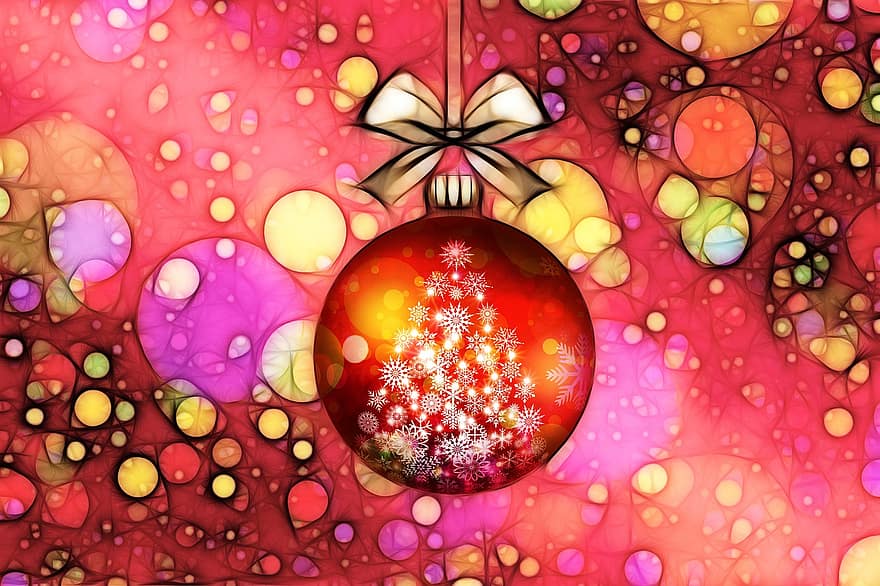 Christmas Ornament, Bow, Ribbon, Ball, Christmas, Lights, Advent, Tree Decorations, Decoration, Christmas Eve, December