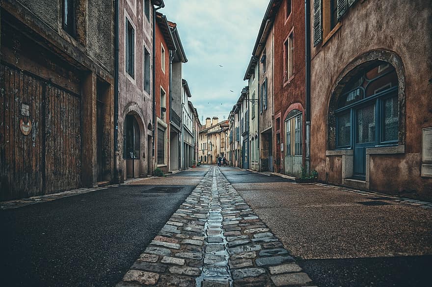 Road, Houses, Town, Old Town, Buildings, Architecture, Pavement, Path, Street, Urban, building exterior