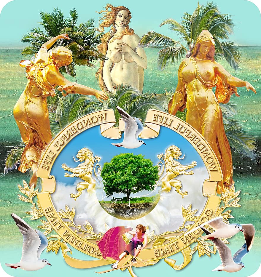 de tre graces, Botticelli, Sandro, sommer, ekko, økologi, natur, grønn, gress, miljømessig bærekraftig, besparende