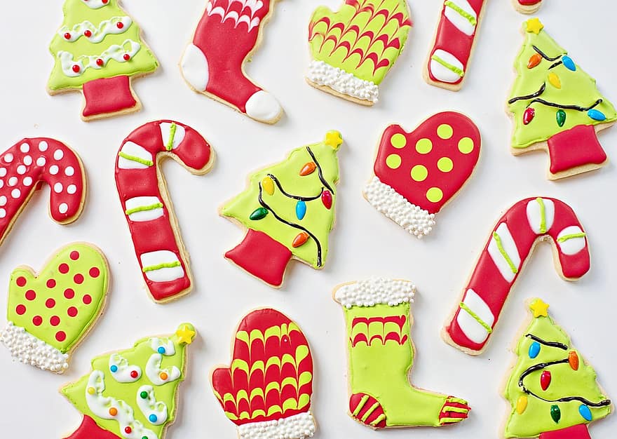 Cookies, Sweets, Treats, Christmas Cookies, Christmas Tree, Desserts, Holiday, Copy Space, Border, Frame