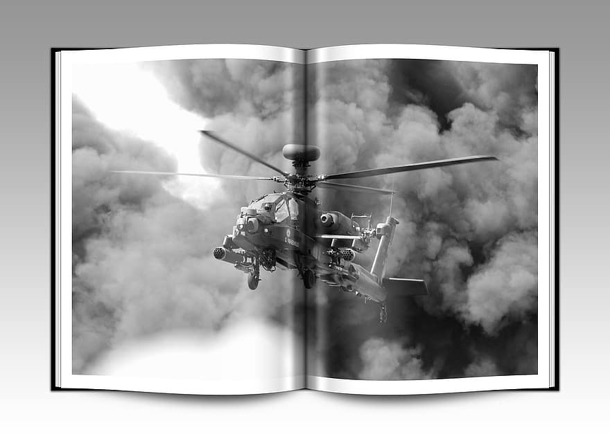 вертолет, облака, военные, дым, действие, небо, транспорт, воздух, технология, условное обозначение, летать