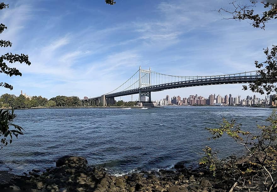 fiume, ponte, viaggio, esplorazione, all'aperto, città, New York City, Astoria, regine
