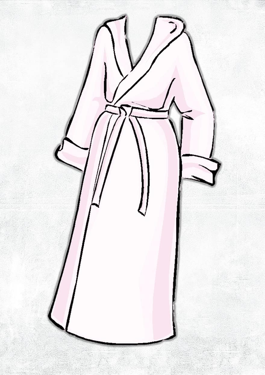 Robe, Terry, Pajama, Clean, Bathrobe, Woman, Young, White, Morning, Wellbeing, Family