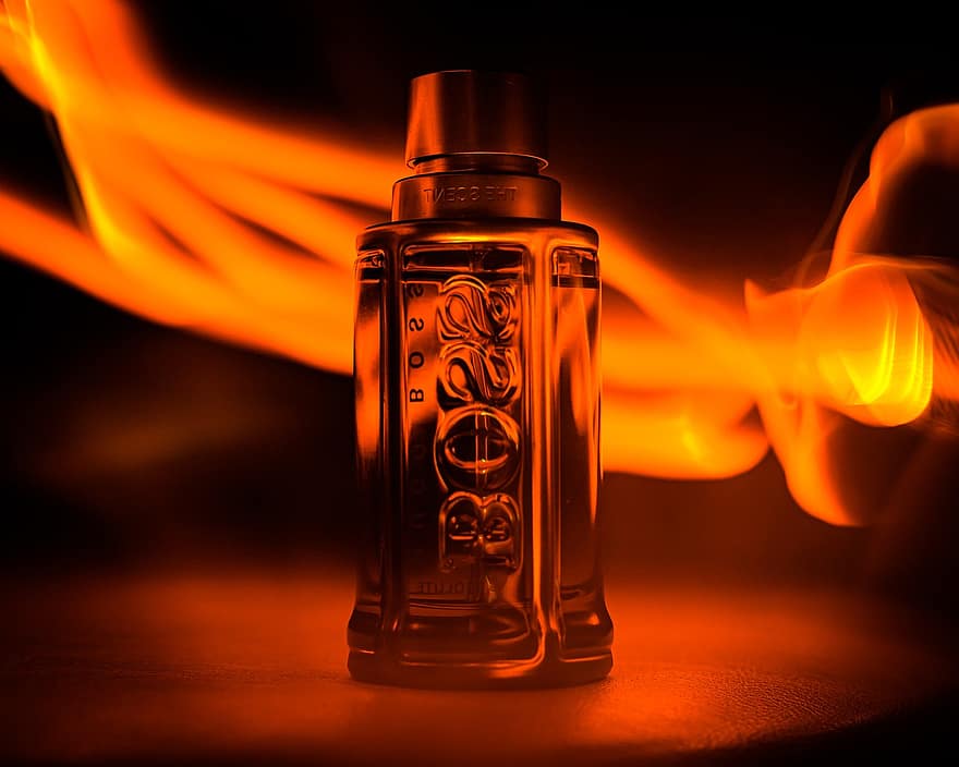 Hugo Boss, uzun zaman, Długe Naświetlanie, parfümlü, alev, ateş, doğal fenomen, yanan, sıcaklık, kapatmak, sıvı