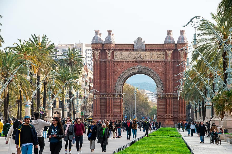 barcelona, panorama, miestas, pastatai, pobūdį, dangus, žinoma vieta, architektūra, turizmą, turistų, kelionė