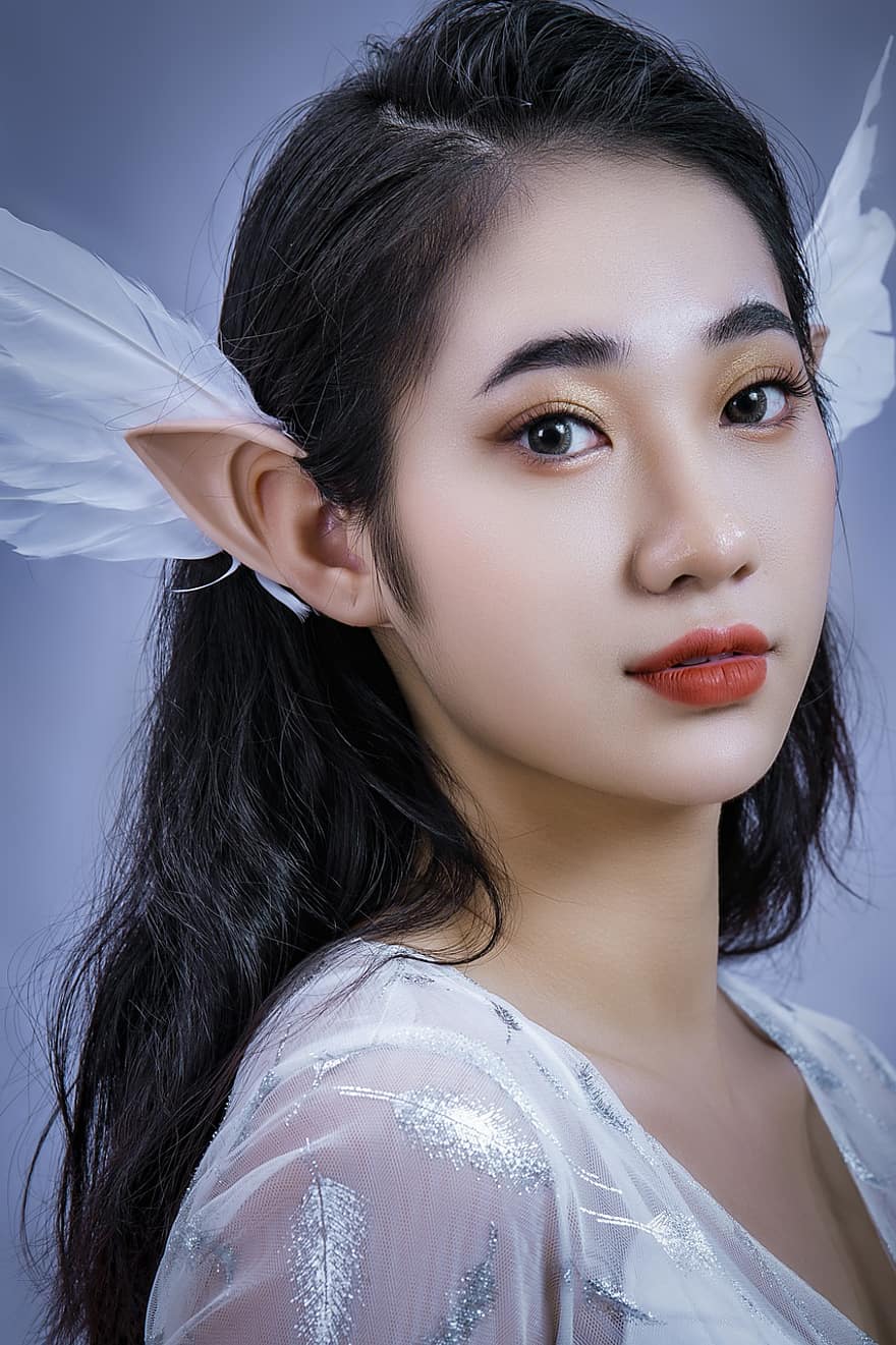 žena, Model Elf, víla, makeup, charakter, asijský, ženský